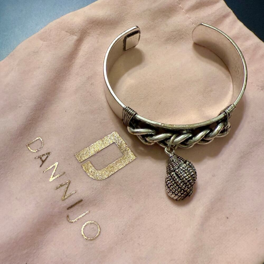 Dannijo Shylo Seashell Charm Silver Tone Cuff Bracelet - Picture 4 of 8